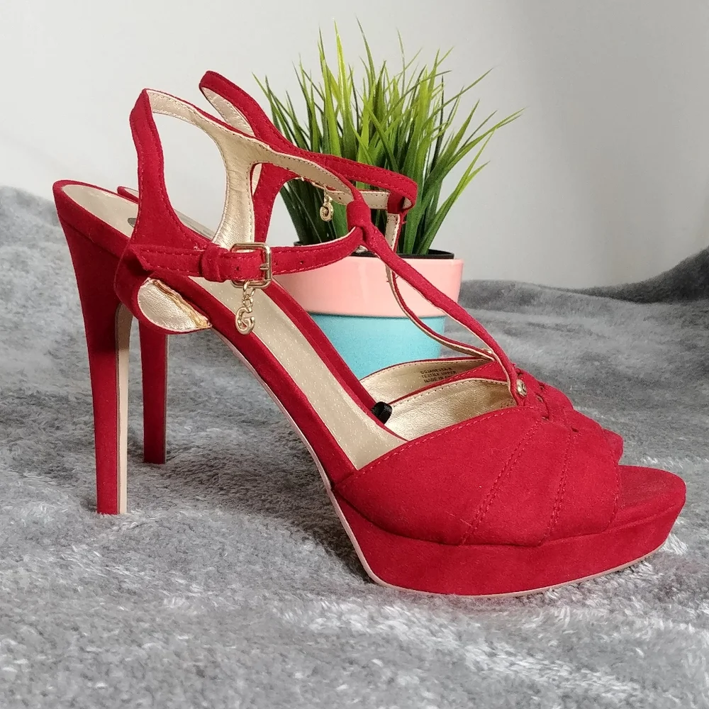 Guess Red Hot Shoes Platform Heels Size 10M